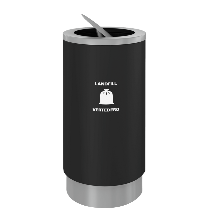 Magnuson Front Opening Round Waste Receptacle 19 - Gallon Body with Internal Rigid Liner and Counterbalanced Swing Lid (MAG - CIRKEL - 03L) - SchoolOutlet