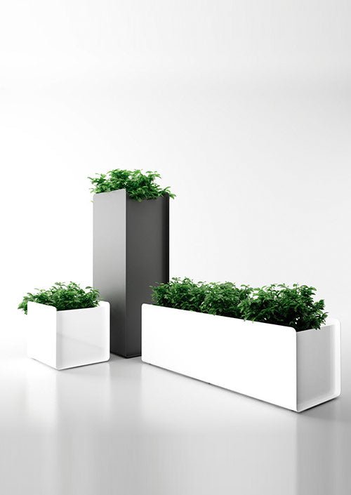 Magnuson CREPE - H Tall Aluminum Indoor/Outdoor Planter with Internal Flower Pot and Water Saucer (MAG - CREPE - H - XXX) - SchoolOutlet