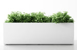 Magnuson CREPE - L Large Rectangular Aluminum Indoor/Outdoor Planter with Three Flower Pots and Water Saucers (MAG - CREPE - L - XXX) - SchoolOutlet