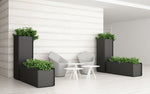 Magnuson CREPE - S Square Aluminum Indoor/Outdoor Planter with Internal Flower Pot and Water Saucer (MAG - CREPE - S - XXX) - SchoolOutlet