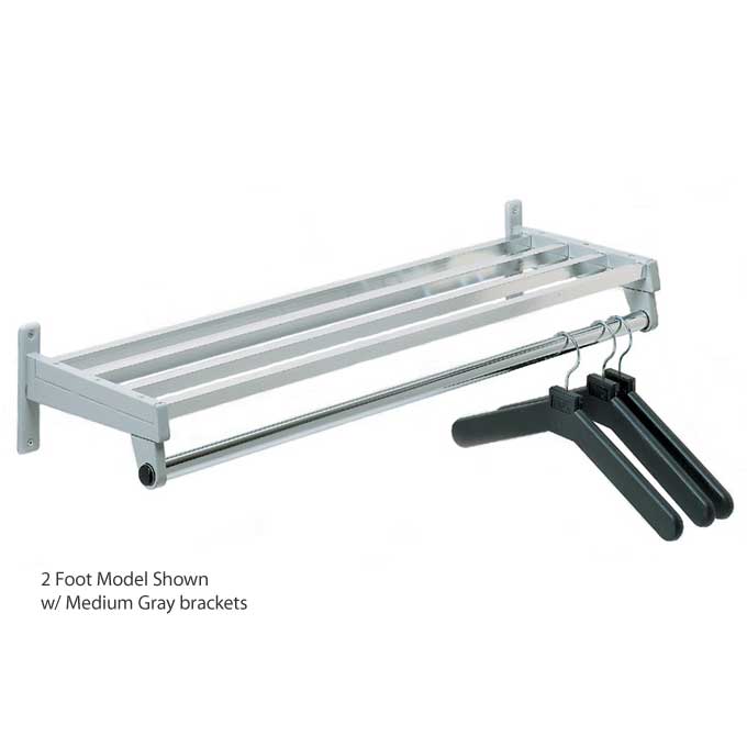 Magnuson 60" Anodized Aluminum & Steel Wall - Mounted Hanger Rack 60"W x 11.5"D x 6.5"H (MAG - DS - 5HA) - SchoolOutlet