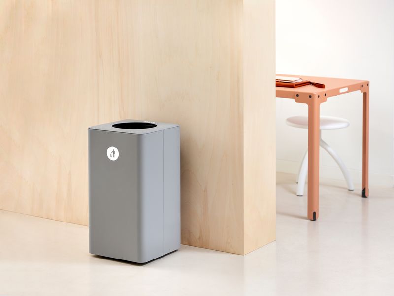 Magnuson Dunk - 1 10 - Gallon Modern Designer Waste Receptacle with Textured Steel Body and Precision Lid (MAG - DUNK - 1 - XXX) - SchoolOutlet