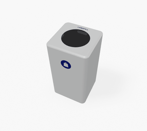 Magnuson Dunk - 1 10 - Gallon Modern Designer Waste Receptacle with Textured Steel Body and Precision Lid (MAG - DUNK - 1 - XXX) - SchoolOutlet