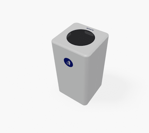 Magnuson Dunk - 1 10 - Gallon Modern Designer Waste Receptacle with Textured Steel Body and Precision Lid (MAG - DUNK - 1 - XXX) - SchoolOutlet