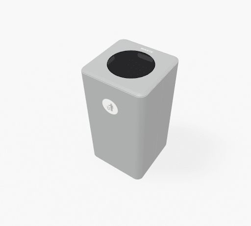 Magnuson Dunk - 1 10 - Gallon Modern Designer Waste Receptacle with Textured Steel Body and Precision Lid (MAG - DUNK - 1 - XXX) - SchoolOutlet