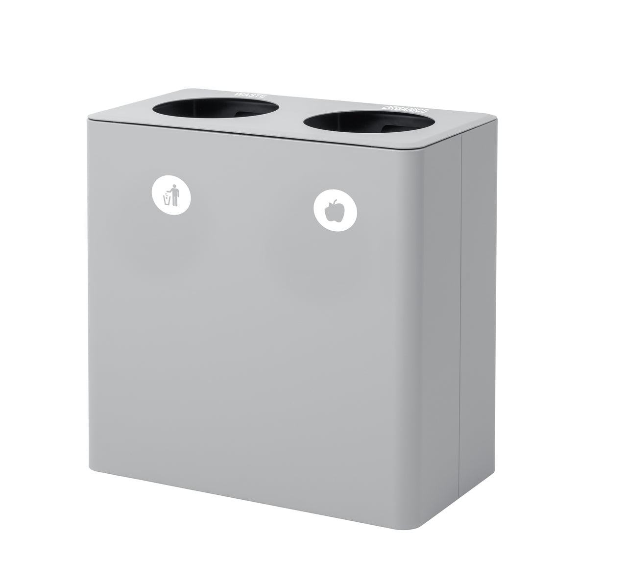 Magnuson Dunk - 2 16 - Gallon Double - Stream Textured Steel Waste & Recycling Receptacle with Internal Rigid Liners (MAG - DUNK - 2) - SchoolOutlet