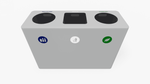 Magnuson Dunk - 3 24 - Gallon Triple - Stream Textured Steel Waste & Recycling Station with Precision Top Openings (MAG - DUNK - 3) - SchoolOutlet