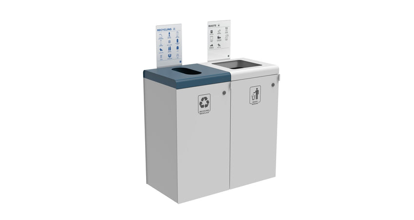 Magnuson F - TRO - 1818L 42 - Gallon Flat Top Painted Steel Waste Receptacle with Front Access Door and Internal Rigid Liner (MAG - F - TRO - 1818L) - SchoolOutlet