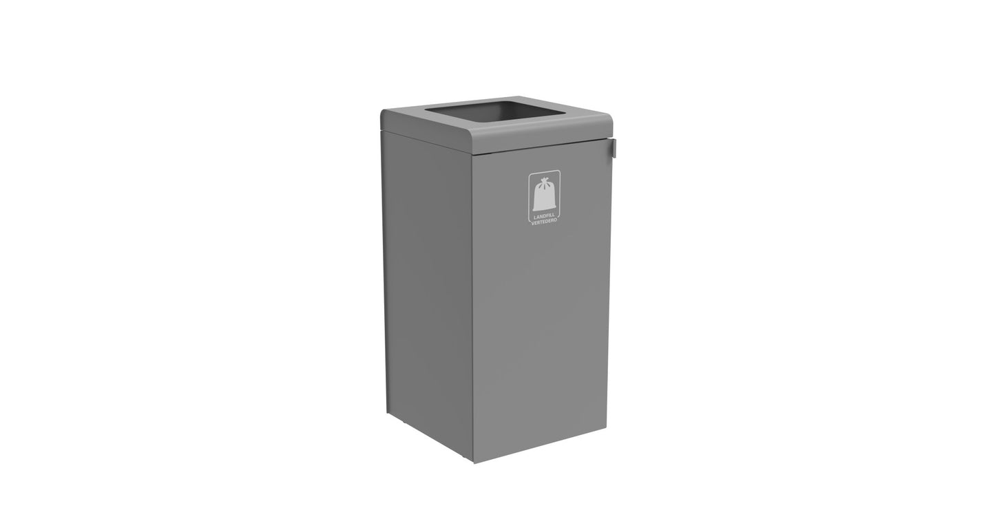 Magnuson F - TRO - 1818L 42 - Gallon Flat Top Painted Steel Waste Receptacle with Front Access Door and Internal Rigid Liner (MAG - F - TRO - 1818L) - SchoolOutlet