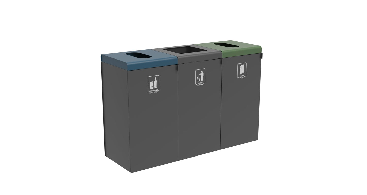 Magnuson F - TRO - 1818L 42 - Gallon Flat Top Painted Steel Waste Receptacle with Front Access Door and Internal Rigid Liner (MAG - F - TRO - 1818L) - SchoolOutlet