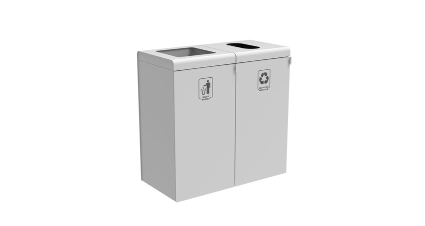 Magnuson F - TRO - 1818L 42 - Gallon Flat Top Painted Steel Waste Receptacle with Front Access Door and Internal Rigid Liner (MAG - F - TRO - 1818L) - SchoolOutlet