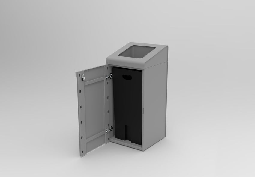 Magnuson F - TRO - 1818L 42 - Gallon Flat Top Painted Steel Waste Receptacle with Front Access Door and Internal Rigid Liner (MAG - F - TRO - 1818L) - SchoolOutlet