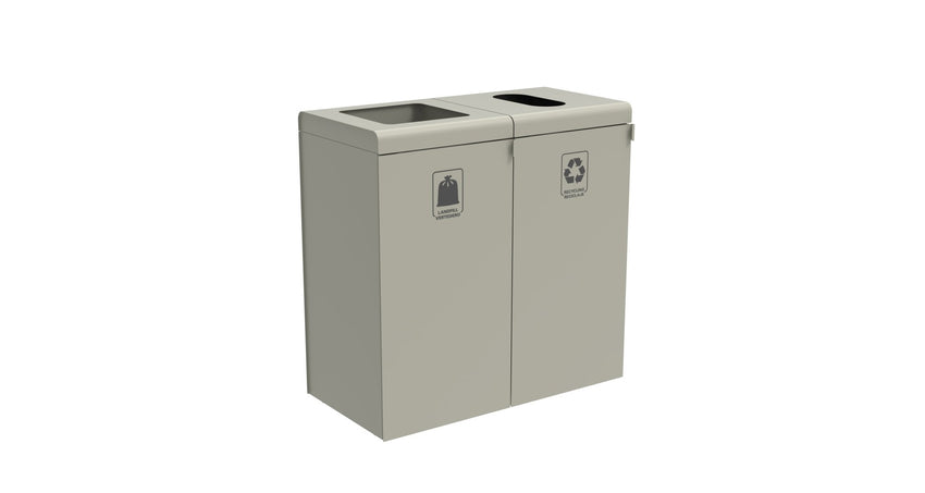 Magnuson F - TRO - 1818L 42 - Gallon Flat Top Painted Steel Waste Receptacle with Front Access Door and Internal Rigid Liner (MAG - F - TRO - 1818L) - SchoolOutlet