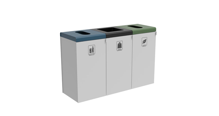 Magnuson F - TRO - 1818L 42 - Gallon Flat Top Painted Steel Waste Receptacle with Front Access Door and Internal Rigid Liner (MAG - F - TRO - 1818L) - SchoolOutlet