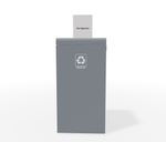 Magnuson F - TRO - ACR Painted Steel and Acrylic Signage Holder for Trosa Flat - Top Receptacles (MAG - F - TRO - ACR) - SchoolOutlet
