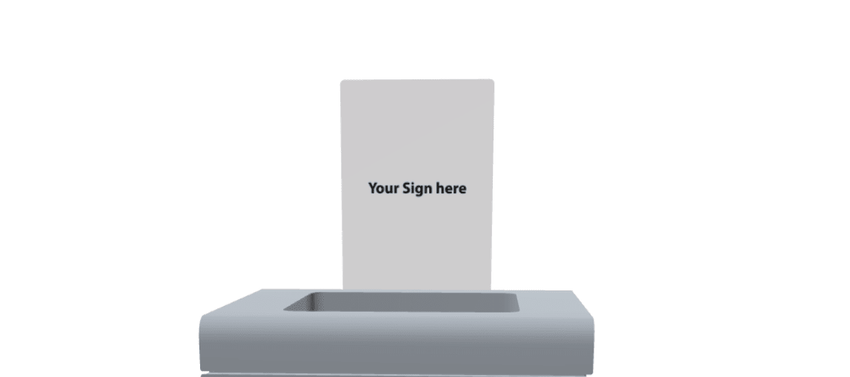 Magnuson F - TRO - ACR Painted Steel and Acrylic Signage Holder for Trosa Flat - Top Receptacles (MAG - F - TRO - ACR) - SchoolOutlet