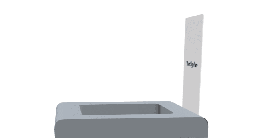 Magnuson F - TRO - ACR Painted Steel and Acrylic Signage Holder for Trosa Flat - Top Receptacles (MAG - F - TRO - ACR) - SchoolOutlet