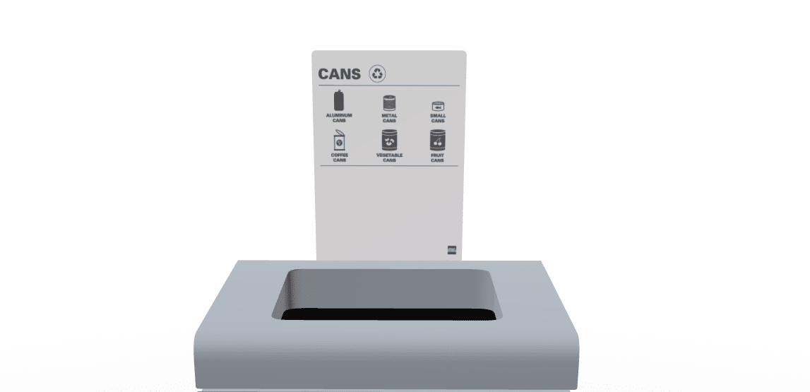 Magnuson F - TRO - ADH - P Painted Steel Signage Holder with Permanent Adhesive Graphic for Trosa Flat - Top Receptacles (MAG - F - TRO - ADH - P - XXX) - SchoolOutlet