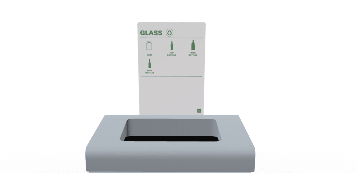 Magnuson F - TRO - ADH - P Painted Steel Signage Holder with Permanent Adhesive Graphic for Trosa Flat - Top Receptacles (MAG - F - TRO - ADH - P - XXX) - SchoolOutlet