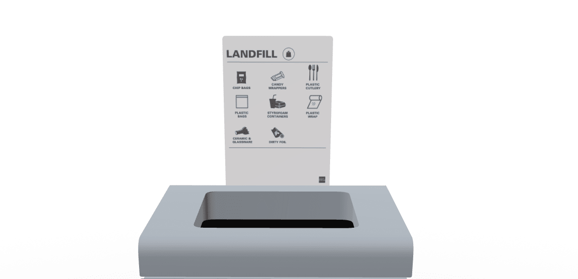 Magnuson F - TRO - ADH - P Painted Steel Signage Holder with Permanent Adhesive Graphic for Trosa Flat - Top Receptacles (MAG - F - TRO - ADH - P - XXX) - SchoolOutlet