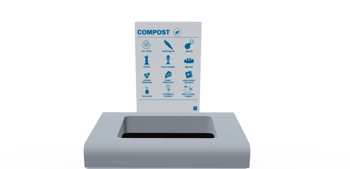 Magnuson F - TRO - MAG - R Painted Steel Signage Holder with Removable Magnetic Graphic for Trosa Flat - Top Receptacles (MAG - F - TRO - MAG - R - XXX) - SchoolOutlet