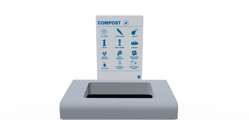 Magnuson F - TRO - MAG - R Painted Steel Signage Holder with Removable Magnetic Graphic for Trosa Flat - Top Receptacles (MAG - F - TRO - MAG - R - XXX) - SchoolOutlet