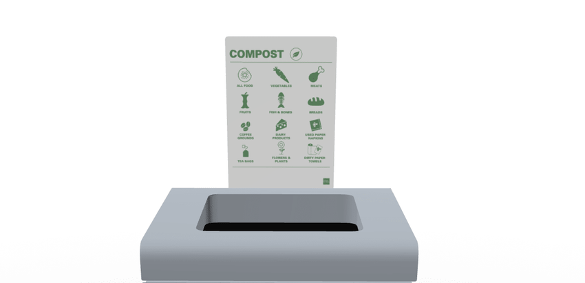 Magnuson F - TRO - MAG - R Painted Steel Signage Holder with Removable Magnetic Graphic for Trosa Flat - Top Receptacles (MAG - F - TRO - MAG - R - XXX) - SchoolOutlet