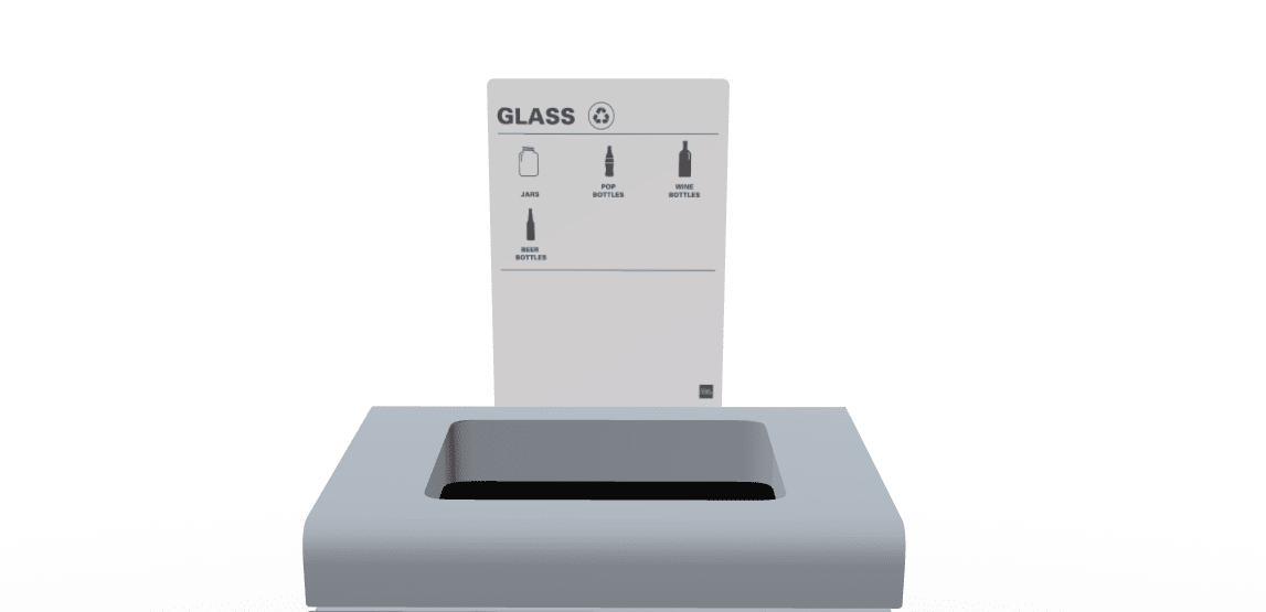 Magnuson F - TRO - MAG - R Painted Steel Signage Holder with Removable Magnetic Graphic for Trosa Flat - Top Receptacles (MAG - F - TRO - MAG - R - XXX) - SchoolOutlet