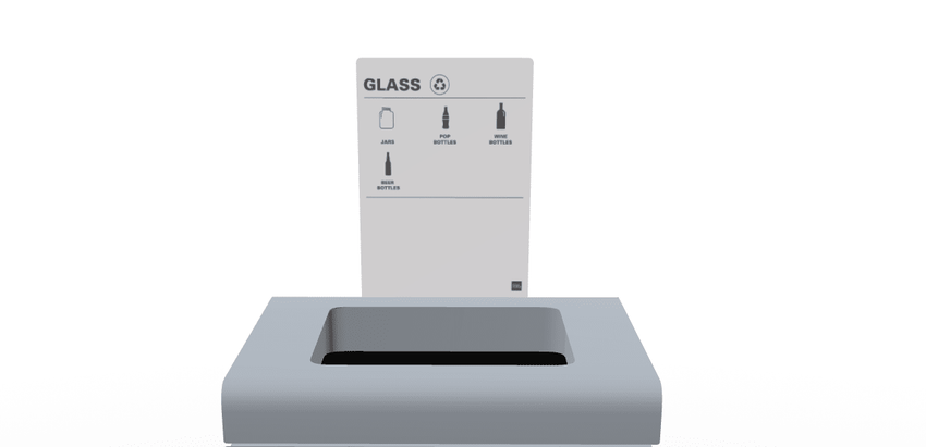Magnuson F - TRO - MAG - R Painted Steel Signage Holder with Removable Magnetic Graphic for Trosa Flat - Top Receptacles (MAG - F - TRO - MAG - R - XXX) - SchoolOutlet