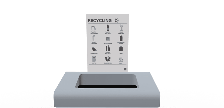 Magnuson F - TRO - MAG - R Painted Steel Signage Holder with Removable Magnetic Graphic for Trosa Flat - Top Receptacles (MAG - F - TRO - MAG - R - XXX) - SchoolOutlet