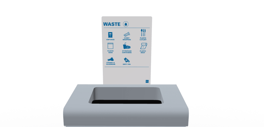 Magnuson F - TRO - MAG - R Painted Steel Signage Holder with Removable Magnetic Graphic for Trosa Flat - Top Receptacles (MAG - F - TRO - MAG - R - XXX) - SchoolOutlet