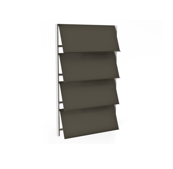 Magnuson Four - Tier Wall - Mounted Steel Literature and Magazine Display System (MAG - FLAP - 4 - XXX) - SchoolOutlet