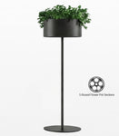 Magnuson GL - 30 - L - S Large Round Standing Steel and Aluminum Planter with Five Internal Flower Pots and Molded Saucer (MAG - GL - 30 - L - S - XXX) - SchoolOutlet