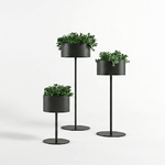 Magnuson GL - 30 - L - S Large Round Standing Steel and Aluminum Planter with Five Internal Flower Pots and Molded Saucer (MAG - GL - 30 - L - S - XXX) - SchoolOutlet