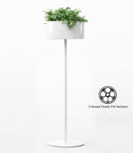 Magnuson GL - 30 - L - S Large Round Standing Steel and Aluminum Planter with Five Internal Flower Pots and Molded Saucer (MAG - GL - 30 - L - S - XXX) - SchoolOutlet