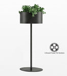Magnuson GL - 20 - M - S Mid - Sized Round Standing Steel and Aluminum Planter with Four Internal Flower Pots and Molded Saucer (MAG - GL - 20 - M - S - XXX) - SchoolOutlet