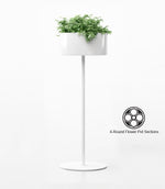 Magnuson GL - 20 - M - S Mid - Sized Round Standing Steel and Aluminum Planter with Four Internal Flower Pots and Molded Saucer (MAG - GL - 20 - M - S - XXX) - SchoolOutlet