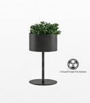 Magnuson GL - 10 - S - S Round Standing Steel and Aluminum Planter with Three Internal Flower Pots and Molded Saucer (MAG - GL - 10 - S - S - XXX) - SchoolOutlet