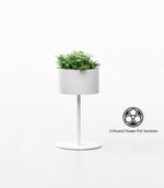 Magnuson GL - 10 - S - S Round Standing Steel and Aluminum Planter with Three Internal Flower Pots and Molded Saucer (MAG - GL - 10 - S - S - XXX) - SchoolOutlet