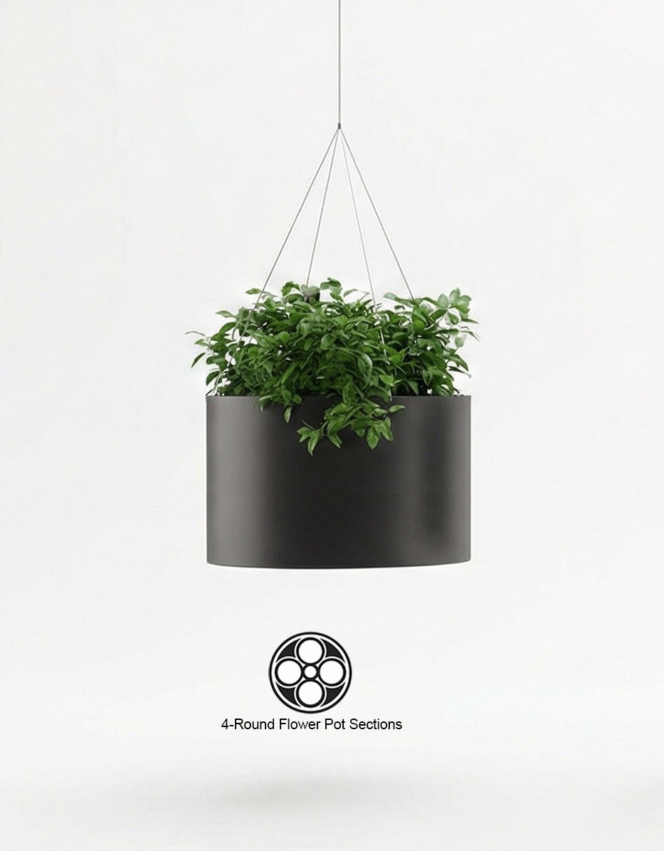 Magnuson GL - 50 - M - H Mid - Sized Hanging Steel and Aluminum Planter with Four Flower Pots and Adjustable Suspension Wires (MAG - GL - 50 - M - H - XXX) - SchoolOutlet