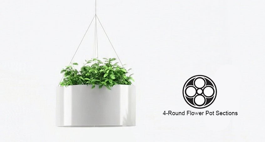 Magnuson GL - 50 - M - H Mid - Sized Hanging Steel and Aluminum Planter with Four Flower Pots and Adjustable Suspension Wires (MAG - GL - 50 - M - H - XXX) - SchoolOutlet
