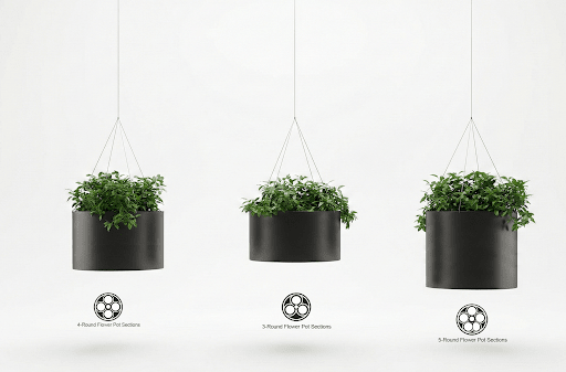Magnuson GL - 50 - M - H Mid - Sized Hanging Steel and Aluminum Planter with Four Flower Pots and Adjustable Suspension Wires (MAG - GL - 50 - M - H - XXX) - SchoolOutlet