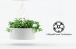Magnuson GL - 60 - L - H Large Round Hanging Steel and Aluminum Planter with Five Flower Pots and Adjustable Suspension Wires (MAG - GL - 60 - L - H - XXX) - SchoolOutlet