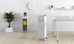 Magnuson Mobile Painted Steel Utility Cart with Locking Door and Integrated 2.5-Inch Casters (MAG-HOLD-DAILY-DR)