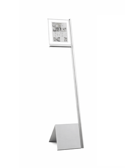 Magnuson  Frameless Methacrylate Poster Display with Integrated Literature Shelf for 8.25" x 11.6875" Media (MAG-IFLAG-40-XXX)