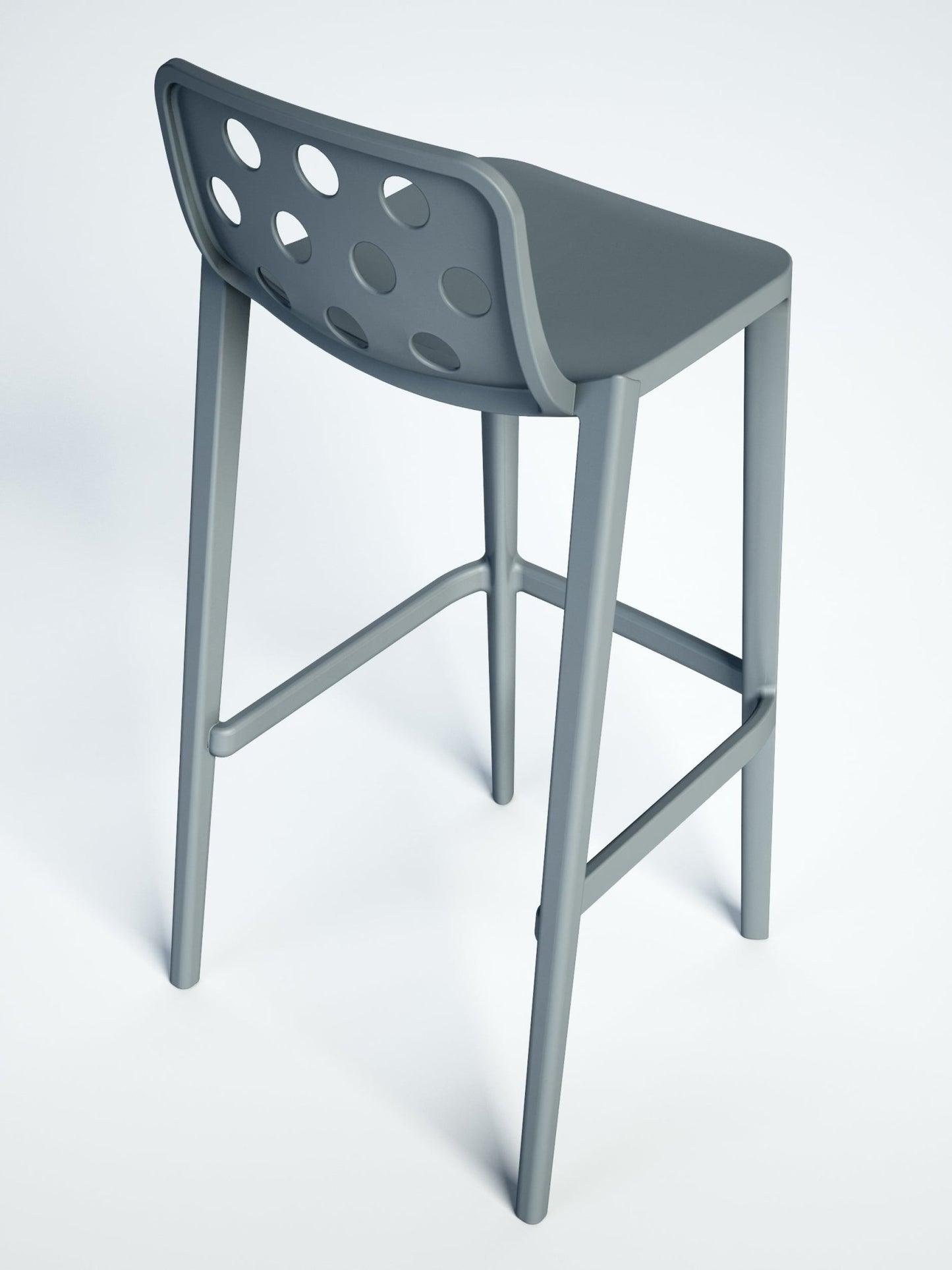 Magnuson Technopolymer Seat Breathable Backrest Outdoor & Indoor Bar Stool 38.1875"H (MAG - MAG - ISI - STL) - SchoolOutlet