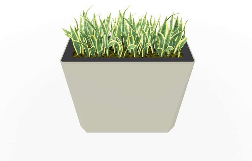 Magnuson KST - 1436L - H - PL High Kastan Wide Rectangular Painted Steel Planter with Aluminum Top and Sealed Internal Liner (MAG - KST - 1436L - H - PL - XXX) - SchoolOutlet