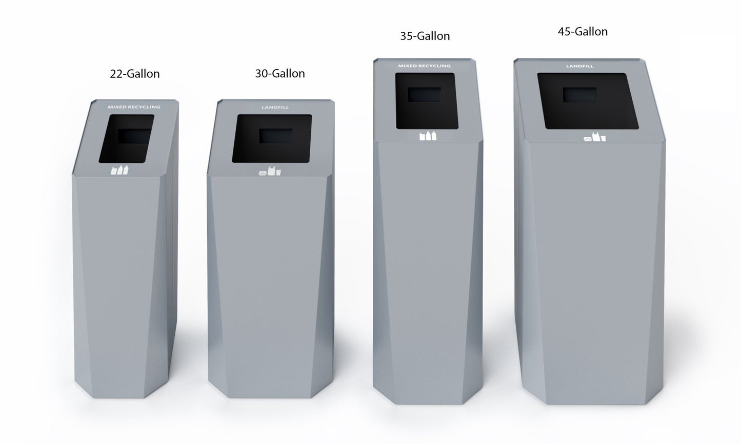Magnuson KASTA KST - 1612L 22 - Gallon Rectangular Powder - Coated Steel Waste Receptacle with Internal Rigid Liner (MAG - KST - 1612L) - SchoolOutlet