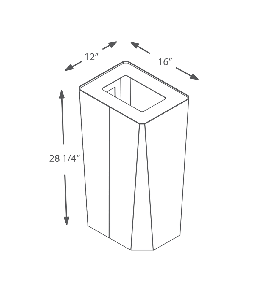 Magnuson KASTA KST - 1612L 22 - Gallon Rectangular Powder - Coated Steel Waste Receptacle with Internal Rigid Liner (MAG - KST - 1612L) - SchoolOutlet