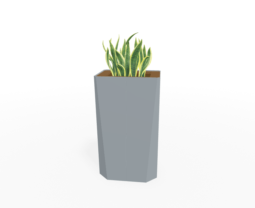Magnuson KST - 1612L - H - PL High Kastan Rectangular Painted Steel Planter with Aluminum Top and Sealed Internal Liner (MAG - KST - 1612L - H - PL - XXX) - SchoolOutlet
